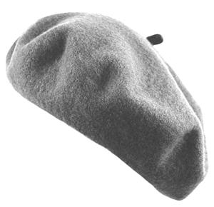 Gray Wool French Beret Hat for Artists