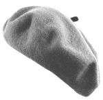 Gray Wool French Beret Hat for Artists