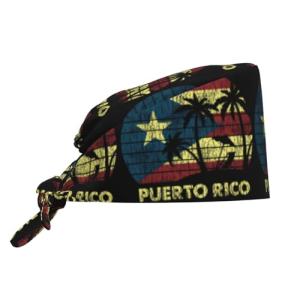 Boricua Pride Palm Tree Work Scrub Caps