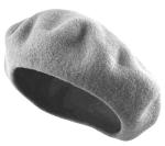 Gray Wool French Beret Hat for Artists