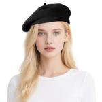 Classic Black French Beret Hat for Artists