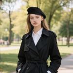 Classic Black French Beret Hat for Artists