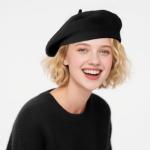 Classic Black French Beret Hat for Artists