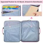 Pink A3 Art Portfolio Backpack for Artists
