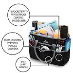 JJRING Large Nylon Artist Tote Bag with 16 Pockets