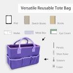 Cupohus Purple Art Organizer Tote Bag with Pockets