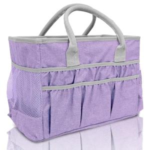 Cupohus Water-Resistant Art Organizer Tote Bag - Lilac