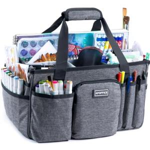 Art Supply Organizer Tote Bag with Pockets