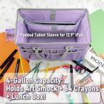 Cupohus Water-Resistant Art Organizer Tote Bag - Lilac