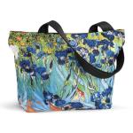 Iris Garden Tote Bag with Zipper Closure