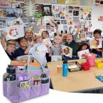 Cupohus Water-Resistant Art Organizer Tote Bag - Lilac