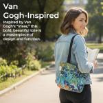 Iris Garden Tote Bag with Zipper Closure