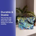 Iris Garden Tote Bag with Zipper Closure