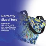 Iris Garden Tote Bag with Zipper Closure