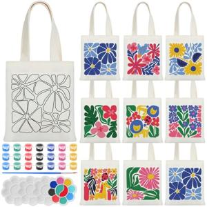 16-Piece Mini DIY Tote Bags for Painting