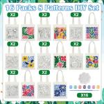 16-Piece Mini DIY Tote Bags for Painting