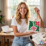 16-Piece Mini DIY Tote Bags for Painting