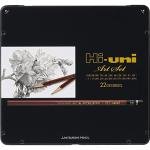 Uni Hi-Uni Wooden Pencil Set - 22 Pieces
