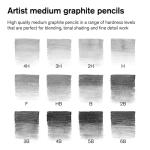 Winsor & Newton Studio Artist Graphite Pencils, 12-Pack