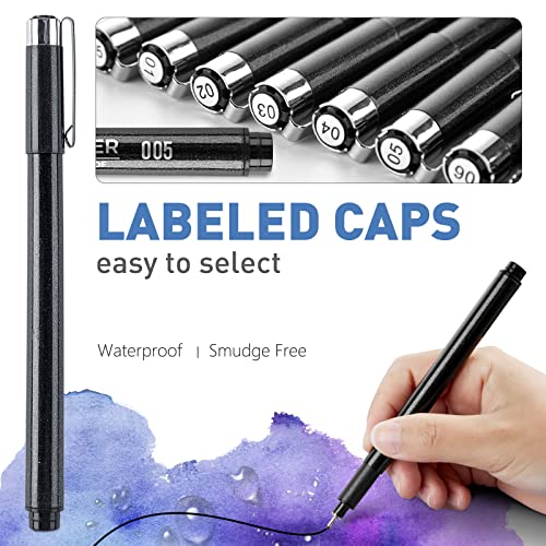 YISAN Fine Tip Drawing Pens - 12 Pack