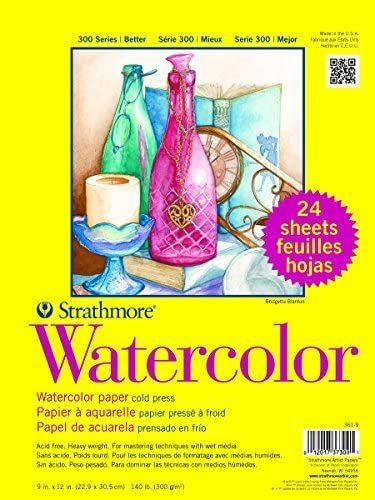 Strathmore 300 Series Watercolor Paper Pad, 9x12