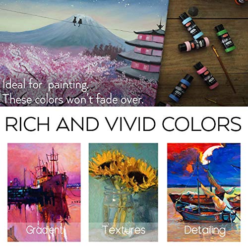 36 Color Acrylic Paint Set with Brushes