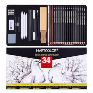 MARTCOLOR 34-Piece Sketching Pencil Set