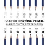 14-Piece Graphite Sketching Pencil Set