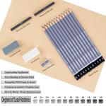 17-Piece Professional Sketch Pencil Set with Erasers