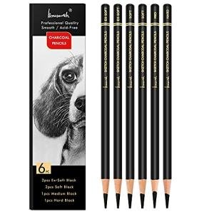 Brusarth Charcoal Pencils Set - 6 Pieces