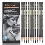 Qionew Charcoal Drawing Pencils Set - 10 Pieces
