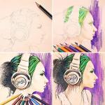 PANDAFLY 24-Color Professional Charcoal Pencil Set