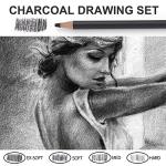 Qionew Charcoal Drawing Pencils Set - 10 Pieces