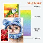 Shuttle Art 174 Colored Pencils Set with Accessories
