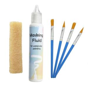 White Watercolor Masking Fluid with Brush & Eraser