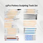 43-Piece Pottery Clay Sculpting Tool Set