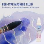 White Watercolor Masking Fluid with Brush & Eraser