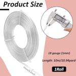 32ft 5mm Flat Aluminum Jewelry Craft Wire - Silver
