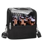 Large Black Makeup Brush Organizer with Adjustable Divider