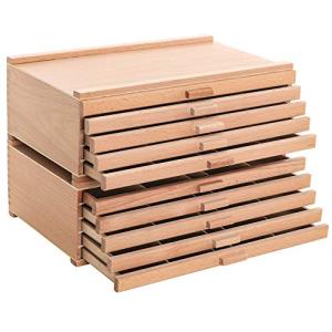 10-Drawer Hardwood Artist Supply Storage Box