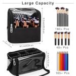 Large Black Makeup Brush Organizer with Adjustable Divider