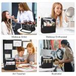 Large Black Makeup Brush Organizer with Adjustable Divider