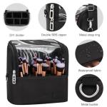 Large Black Makeup Brush Organizer with Adjustable Divider