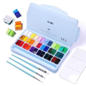 HIMI 36-Color Gouache Paint Set with Brushes
