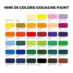 HIMI 36-Color Gouache Paint Set with Brushes