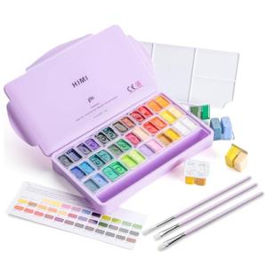 HIMI Jelly Gouache Paint Set with Brushes - 36 Colors