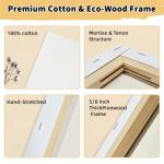 10-Pack 8x10 Stretched Cotton Canvases for Artists
