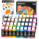Shuttle Art 36-Color Acrylic Paint Set with Brushes
