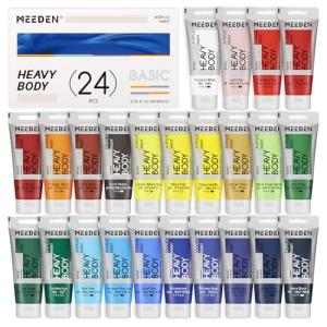MEEDEN Heavy Body Acrylic Paint Set - 24 Colors