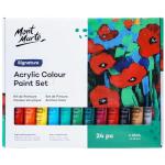 Mont Marte 24-Color Acrylic Paint Set, 36ml